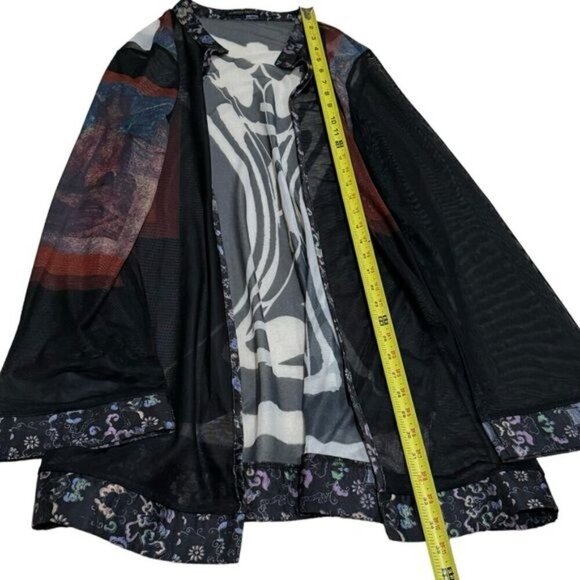Alberto Makali Sheer Artsy Cardigan Gothic Fairy Whimsical Grunge Size M - Picture 9 of 10